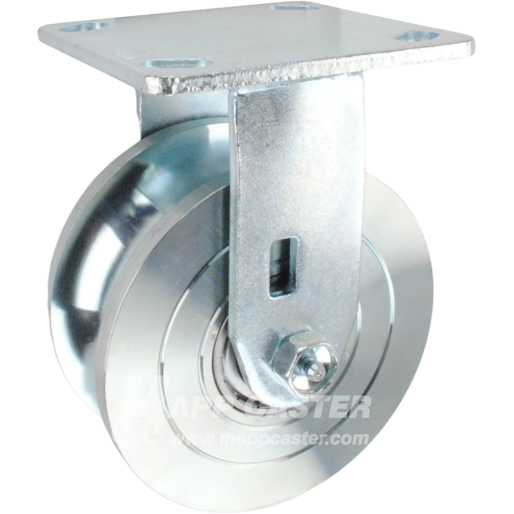 Steel U-Groove Casters - Heavy Duty U-Groove Wheels for Rolling on Piping