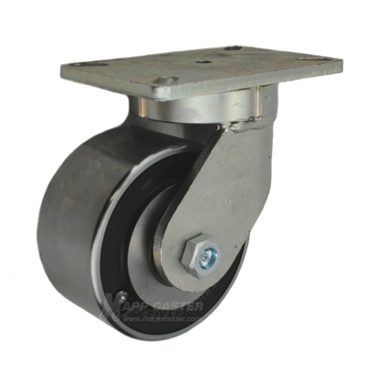 Heavy Duty Steel Plate Casters with an overall height 8"