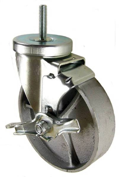Heavy Duty Steel Stem Casters with an overall height 6"