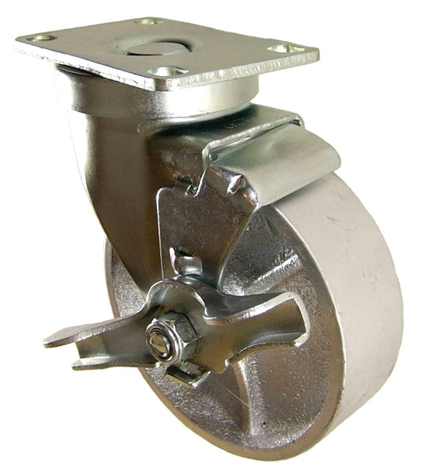 Heavy Duty Steel Plate Casters with an overall height 5-1/8"