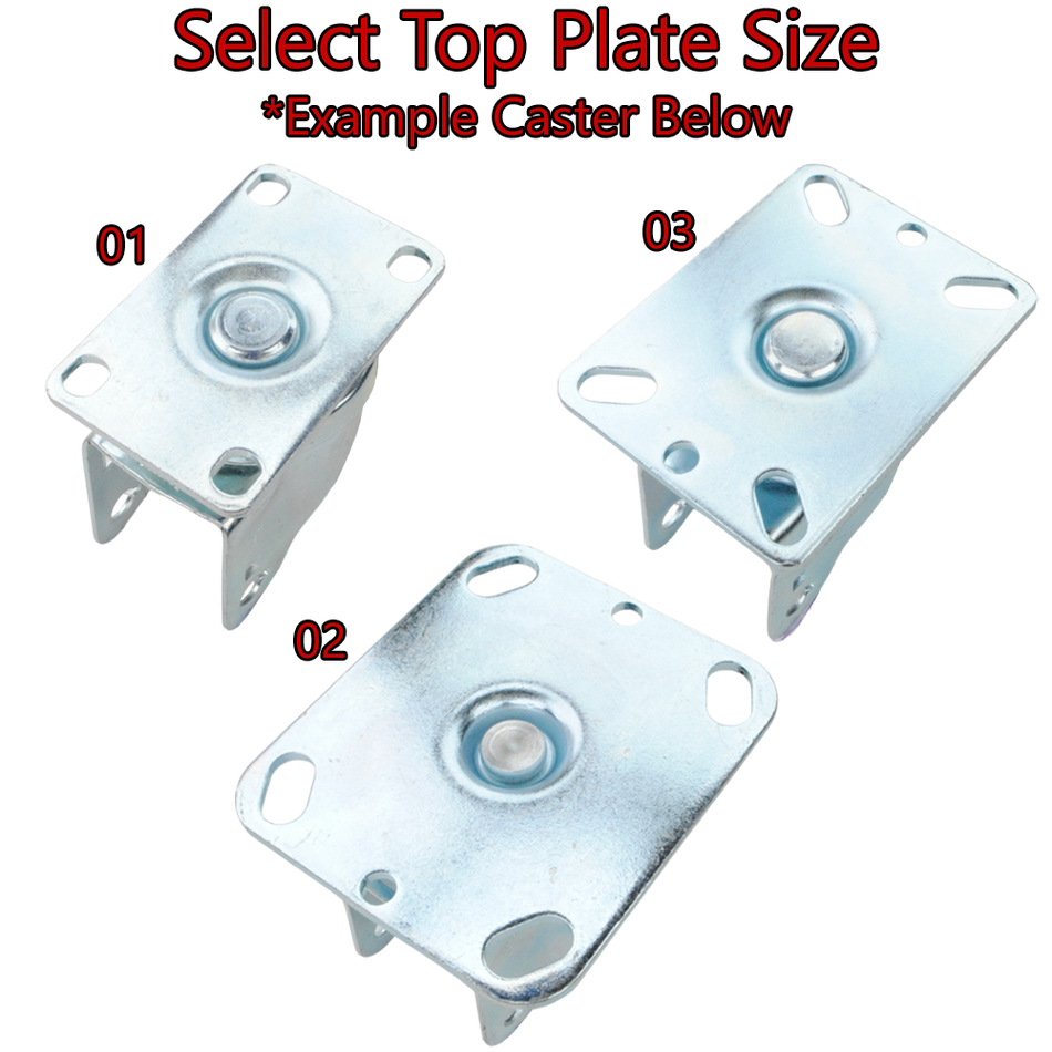 3" x 1-1/4" Steel Wheel Rigid Caster - 250 Lbs Capacity