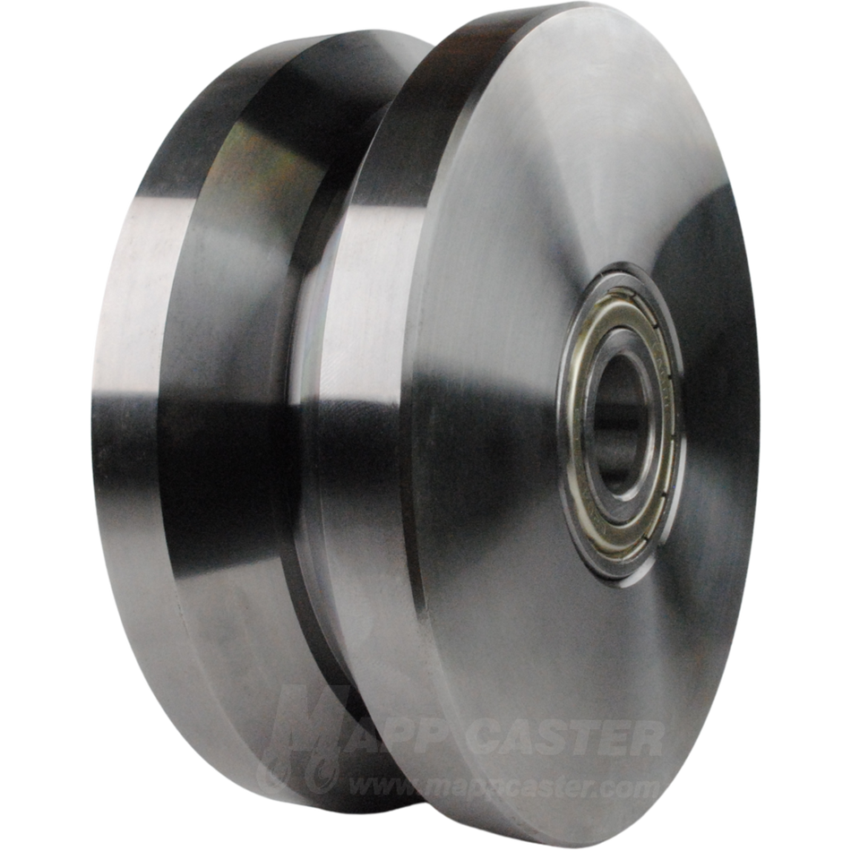 125mm x 50mm (4.92" x 1.96") Solid Steel V-Groove Wheel - 2,640 Lbs Capacity Part # EDSPK 125K