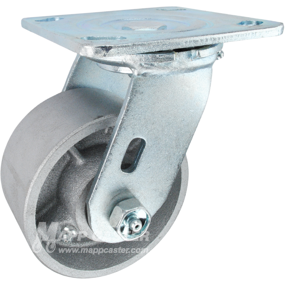 4" x 2" Cast Iron Wheel Swivel Caster - 900 Lbs Capacity