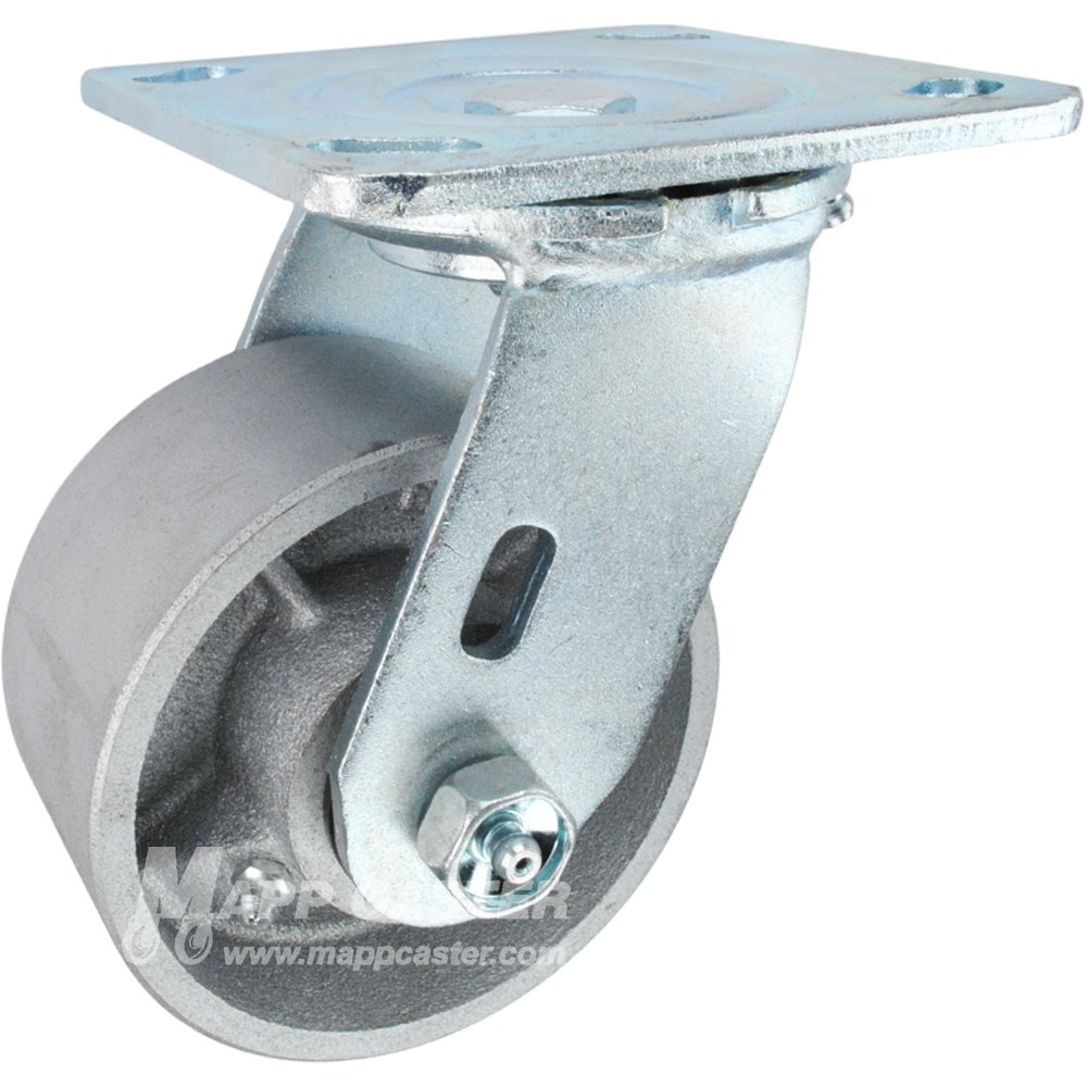 4" x 2" Cast Iron Wheel Swivel Caster - 900 Lbs Capacity