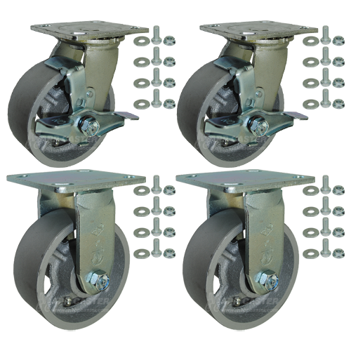 5" x 2"  Heavy Duty Steel BBQ Pit Casters