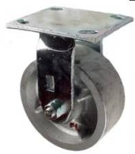 5" x 2" Cast Iron Wheel Rigid Caster - 900 lbs Capacity