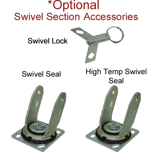 5" x 2" Orange Poly on Aluminum Wheel Swivel Brake Caster - 900 Lbs Capacity OPTIONAL SWIVEL SECTION ACCESSORIES 146LUX520SB
