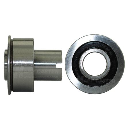 Maintenance free ball bearings with a 1/2 inch inner diameter, designed for 2 inch wide caster wheels 