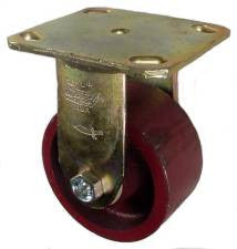 4" x 2" Ductile Steel Wheel Rigid Caster - 1200 Lbs Capacity