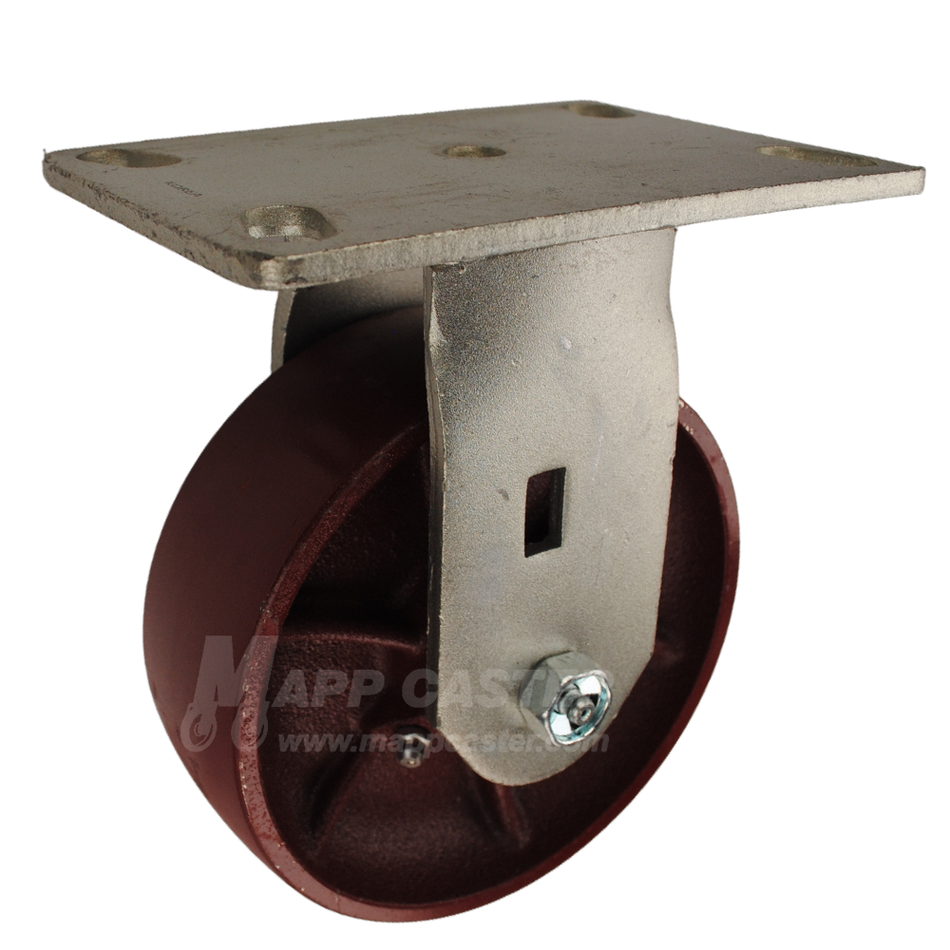 6" x 2" Ductile Steel Wheel OR Rigid Caster - 2000 Lbs Capacity