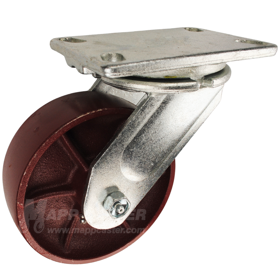 6" x 2" Ductile Steel Wheel OS Swivel Caster - 2000 Lbs Capacity