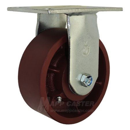 6" Heavy Duty Casters | 6" x 2-1/2" Ductile Steel Wheel Rigid Caster - 26HR17
