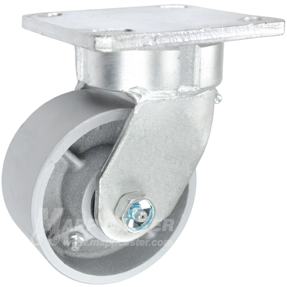 4" x 2" Cast Iron Wheel Kingpinless Swivel Caster - 900 Lbs Capacity Heavy Duty