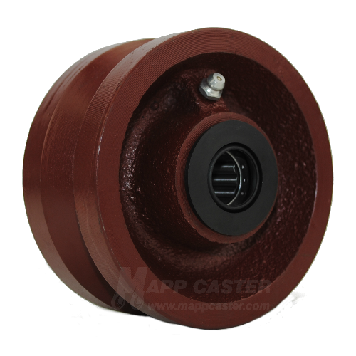 4" x 2" V-Groove Ductile Steel Wheel with Bearings - Part # QVGR4M0