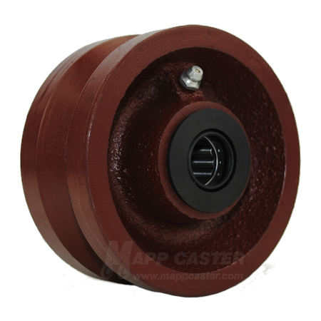 4" x 2" V-Groove Ductile Steel Wheel with Bearings - Part # QVGR4M0