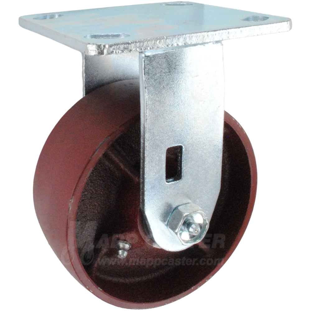 5" x 2" Ductile Steel Wheel Kingpinless Rigid Caster - 1,500 Lbs Capacity Heavy Duty