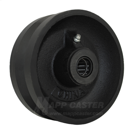 5" x 2" V-Groove Cast Iron Wheel with Bearings - Part # LVG520