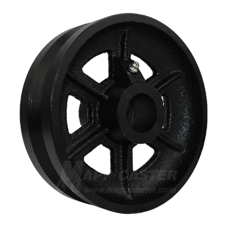 6" x 2" V-Groove Cast Iron Wheel - Part # QVGR6M0