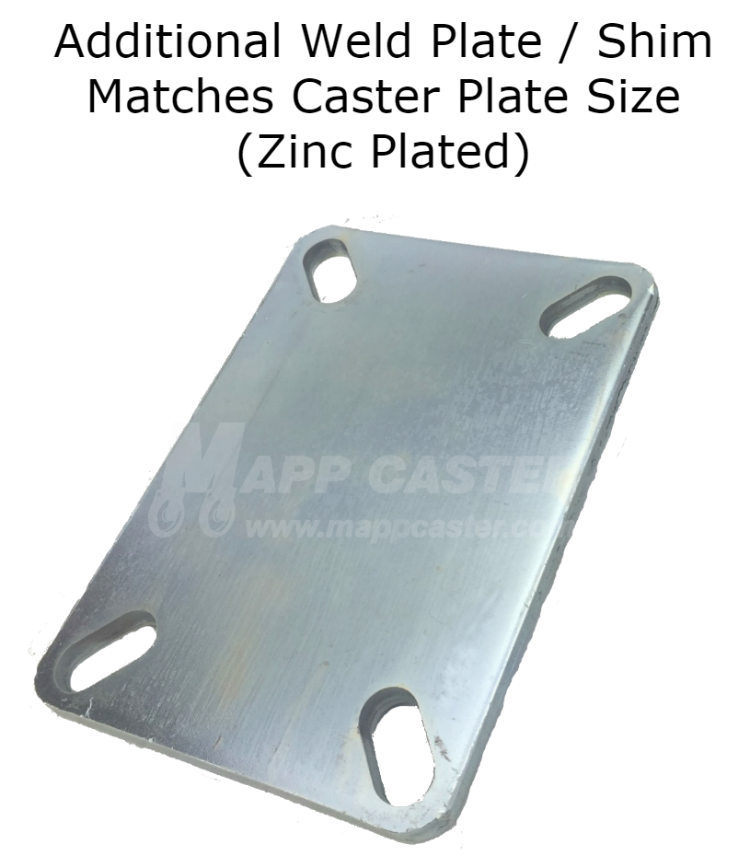 Caster Weld Plate - 5-1/4" x 7-1/4" | Caster Shim Plate
