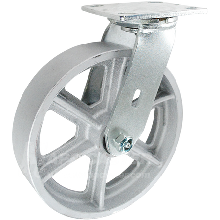 8" x 2" Cast Iron Wheel Swivel Caster - 1,250 Lbs Capacity HEAVY DUTY