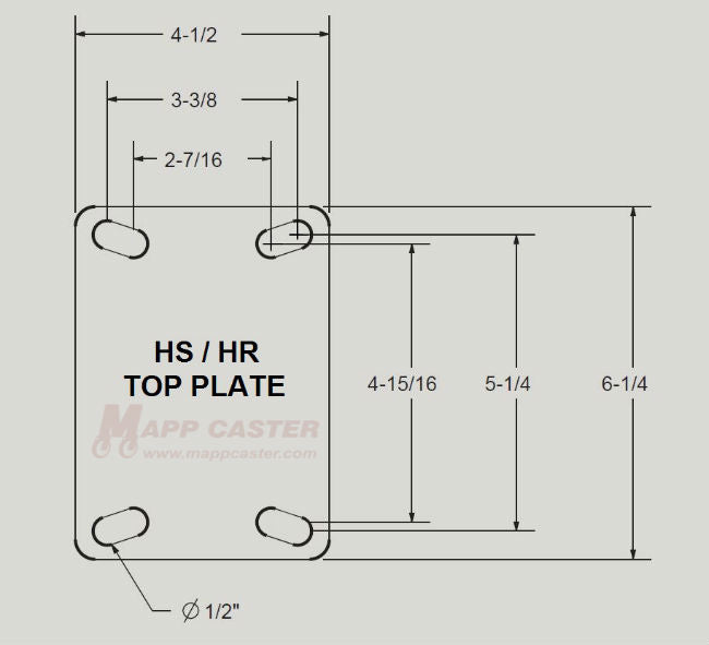 10" x 2-1/2" Ductile Steel Wheel HR Rigid Caster - 2,000 Lbs Capacity