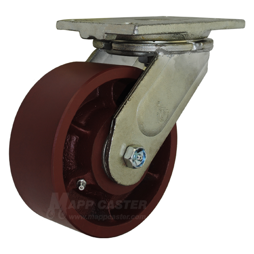 6" Heavy Duty Casters | 6" x 2-1/2" Ductile Steel Wheel Swivel Caster - 26HS17