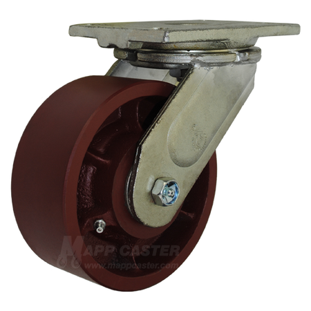 6" Heavy Duty Casters | 6" x 2-1/2" Ductile Steel Wheel Swivel Caster - 26HS17