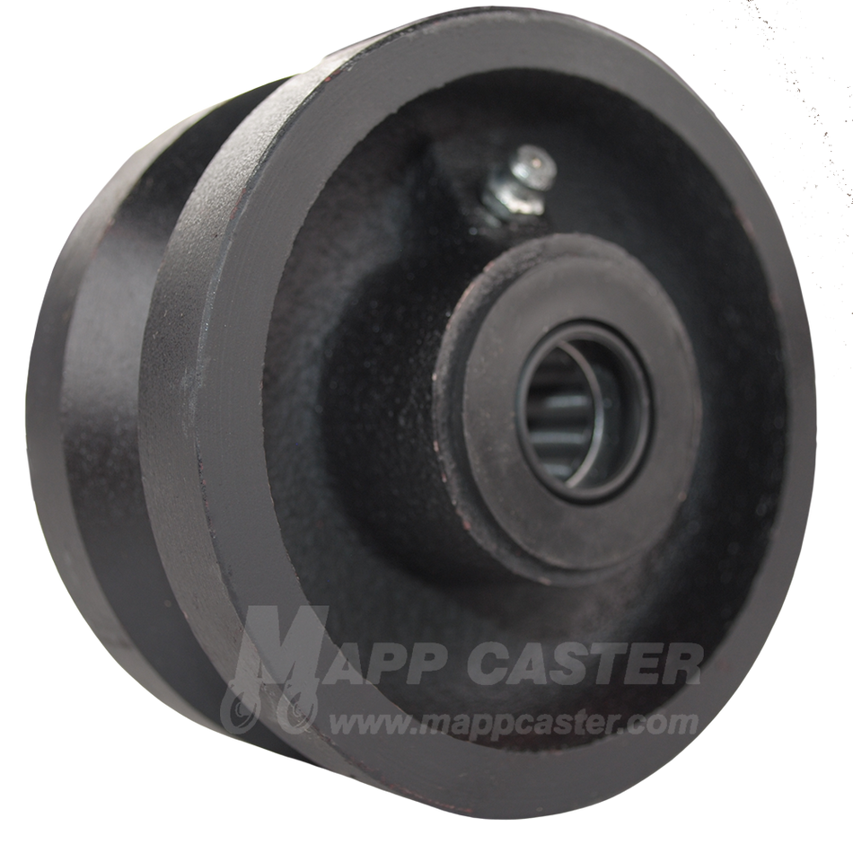 4" x 2" V-Groove Cast Iron Wheel - 600 Lbs Capacity