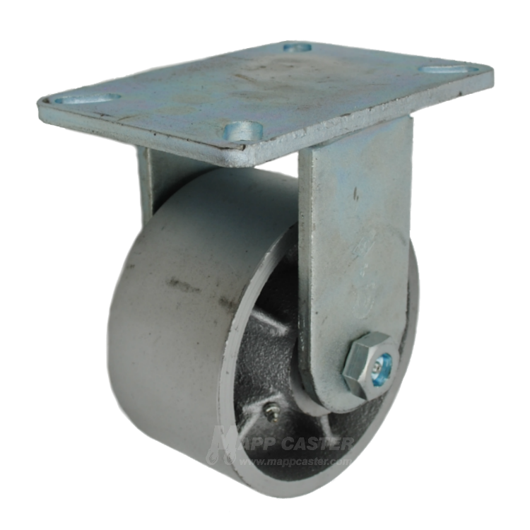 6" x 3" Cast lron Wheel Rigid Caster - 2500 lbs Capacity