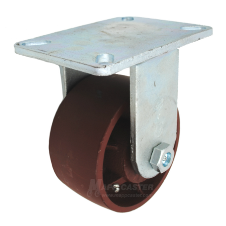 6" x 3" Ductile Steel Wheel Rigid P70 Caster - 5,400 Lbs Capacity