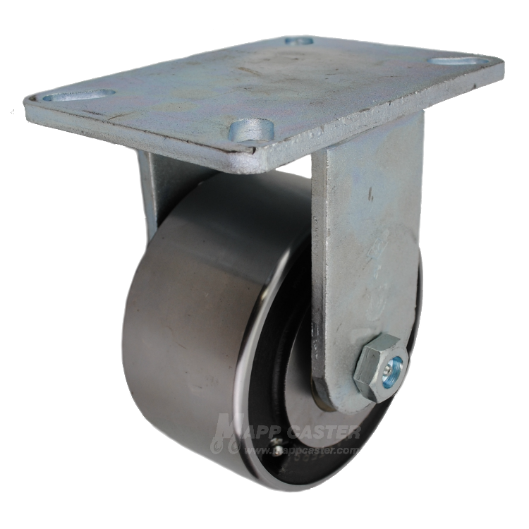 6" x 3" Forged Steel Rigid Caster - 5400 lbs Capacity