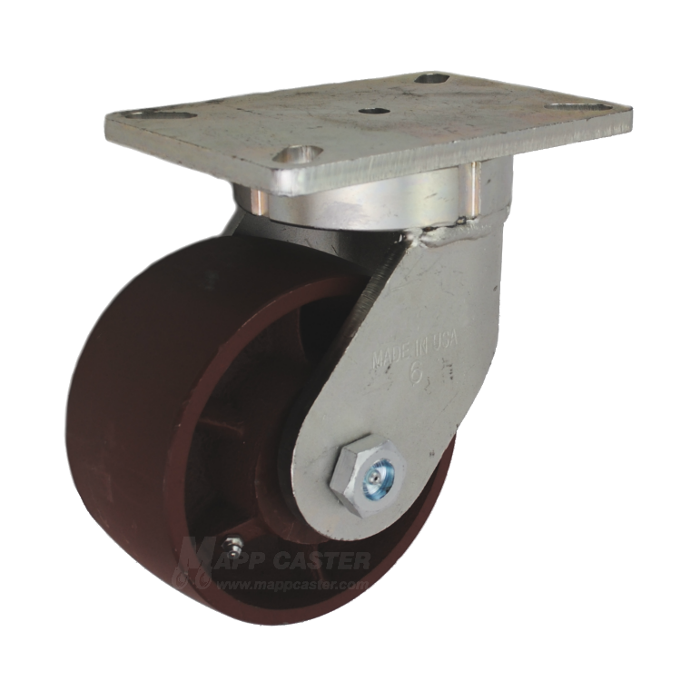 6" x 3" Ductile Steel Swivel Caster - 5400 lbs Capacity