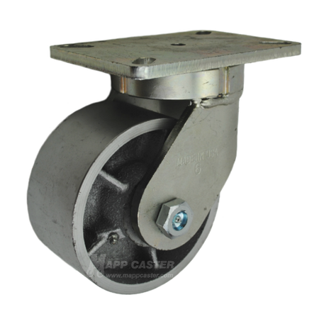 6" x 3" Cast Iron Wheel Swivel Caster - Part # P7106301121