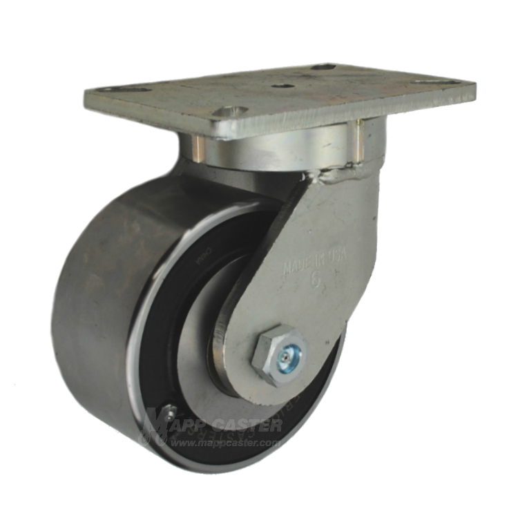 6" x 3" Forged Steel Swivel Caster - 5400 lbs Capacity