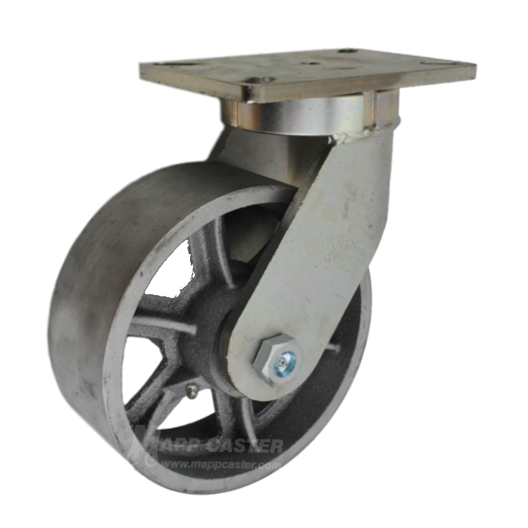 8" x 3" Cast Iron Swivel Caster - Part# P7108301111