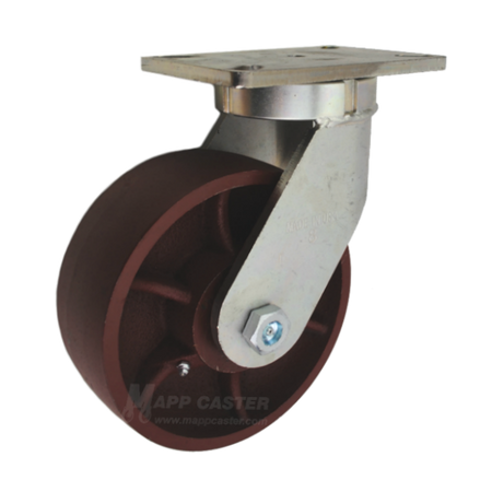 P7108301101 - 8" x 3" Ductile Steel Wheel Swivel Caster