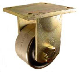 6" x 3" Forged Steel Rigid Caster - 7200 lbs Capacity