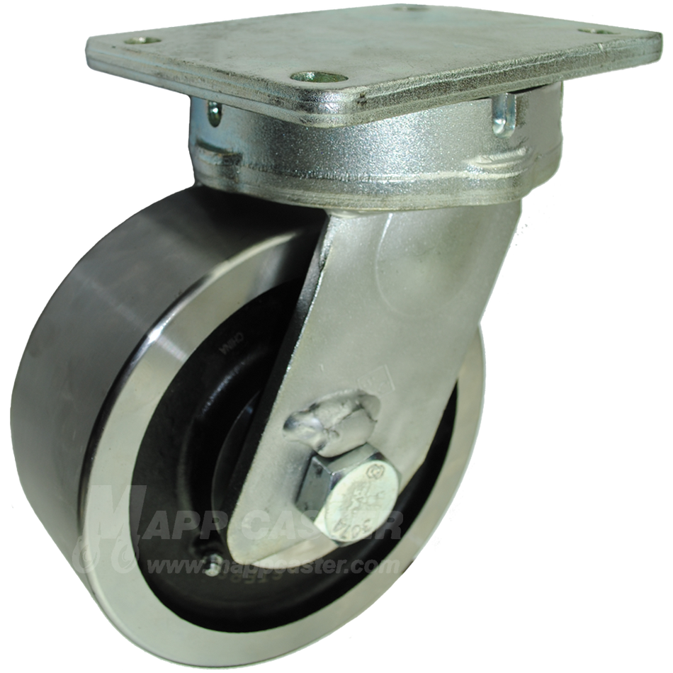 8" x 3" Forged Steel Wheel P80 Swivel Caster - 8,000 Lbs Capacity