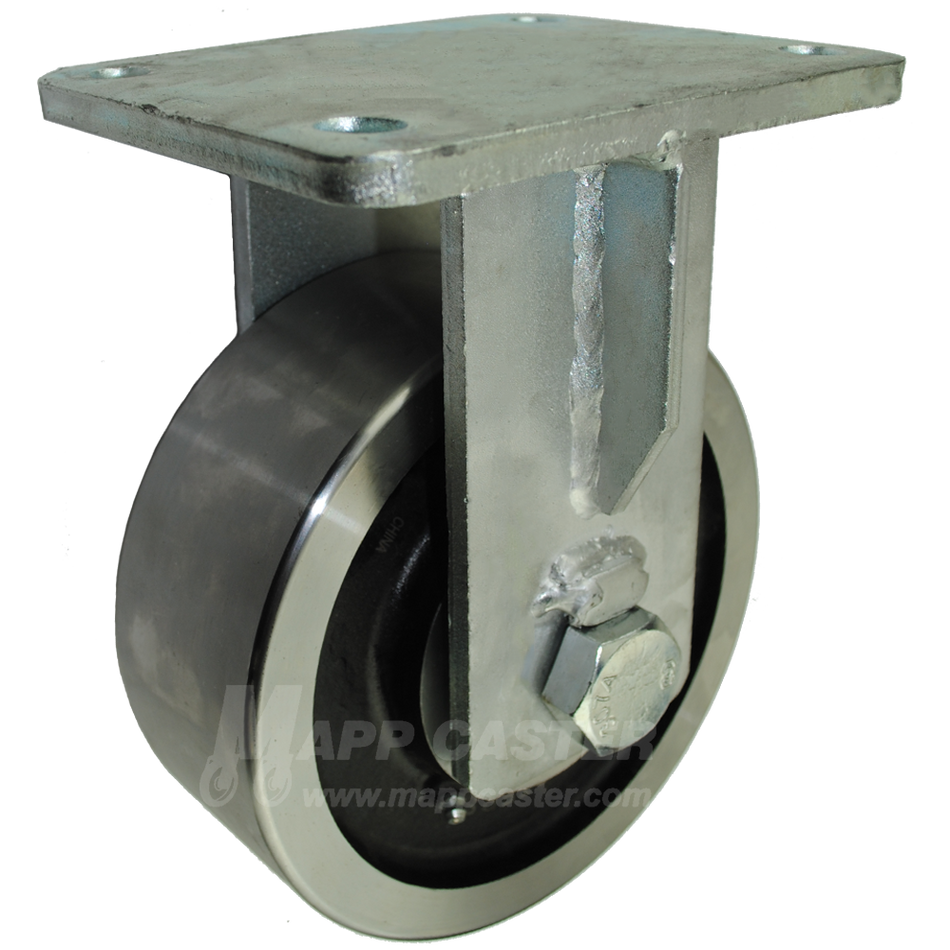 8" x 3" Forged Steel Wheel P80 Rigid Caster - 8,000 Lbs Capacity