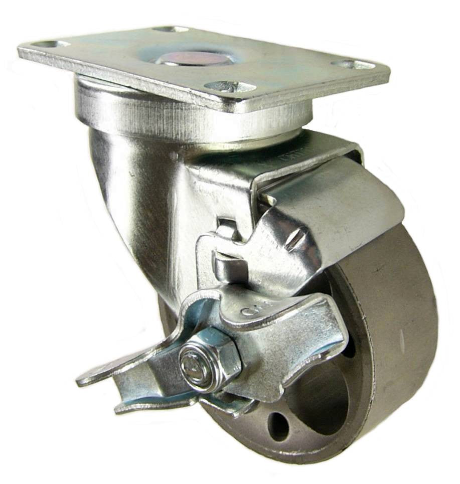 3" steel caster with brake