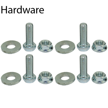 4" x 2" Cast lron V-Groove Wheel Rigid Brake Caster - 600 Lbs Capacity HARDWARE 