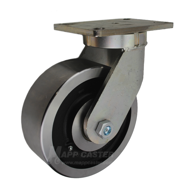 8" x 3" Forged Steel Wheel Swivel Caster - Part # P7108301201